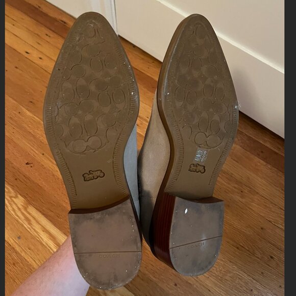 Light Tan Suede Coach Booties, Size 7.5 - Picture 6 of 7